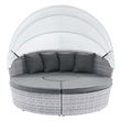 Modway Scottsdale Fabric Canopy Patio Daybed in Light Gray/Slate Gray