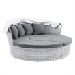 Modway Scottsdale Fabric Canopy Patio Daybed in Light Gray/Slate Gray