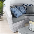 Modway Scottsdale Fabric Canopy Patio Daybed in Light Gray/Slate Gray