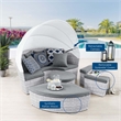 Modway Scottsdale Fabric Canopy Patio Daybed in Light Gray/Slate Gray