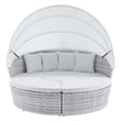 Modway Scottsdale Fabric Canopy Patio Daybed in Light Gray/White