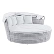 Modway Scottsdale Fabric Canopy Patio Daybed in Light Gray/White