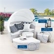 Modway Scottsdale Fabric Canopy Patio Daybed in Light Gray/White
