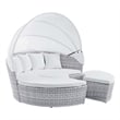 Modway Scottsdale Fabric Canopy Patio Daybed in Light Gray/White
