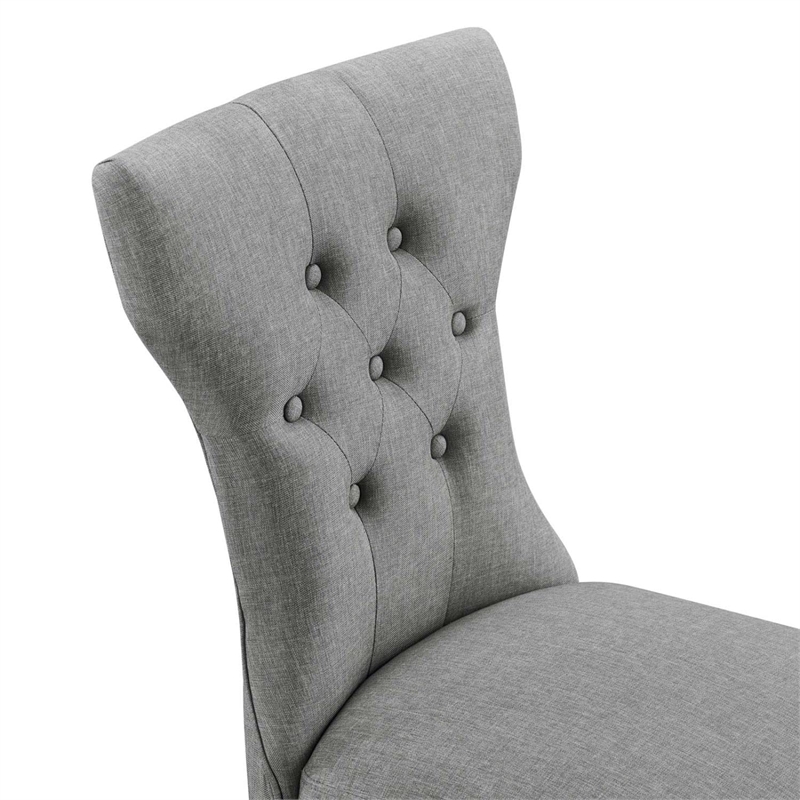 Modway Silhouette Polyester Fabric and Rubberwood Dining Side Chair - Light Gray