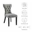 Modway Silhouette Polyester Fabric and Rubberwood Dining Side Chair - Light Gray