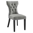 Modway Silhouette Polyester Fabric and Rubberwood Dining Side Chair - Light Gray