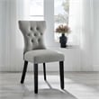Modway Silhouette Polyester Fabric and Rubberwood Dining Side Chair - Light Gray