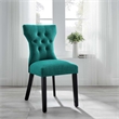 Modway Silhouette Polyester Fabric and Rubberwood Dining Side Chair in Teal