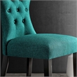 Modway Silhouette Polyester Fabric and Rubberwood Dining Side Chair in Teal