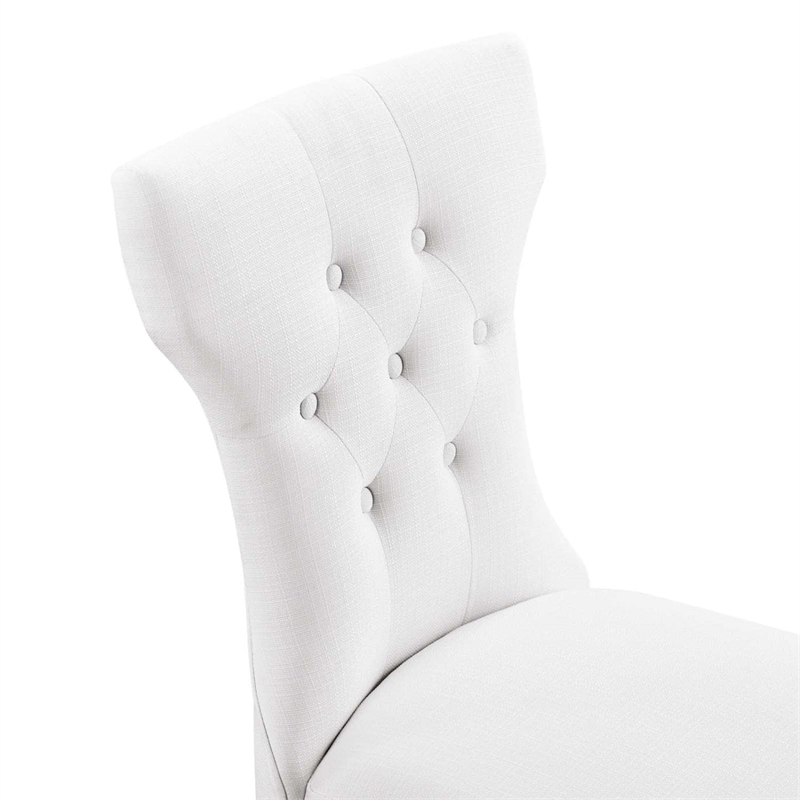 Modway Silhouette Polyester Fabric and Rubberwood Dining Side Chair in White