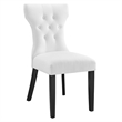 Modway Silhouette Polyester Fabric and Rubberwood Dining Side Chair in White