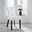 Modway Silhouette Polyester Fabric and Rubberwood Dining Side Chair in White