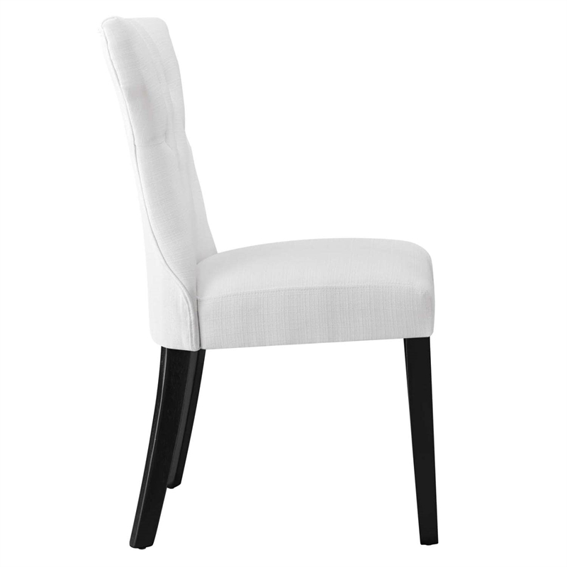 Modway Silhouette Polyester Fabric and Rubberwood Dining Side Chair in White