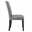 Modway Parcel Wood and Upholstered Fabric Dining Side Chair in Light Gray
