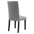 Modway Parcel Wood and Upholstered Fabric Dining Side Chair in Light Gray