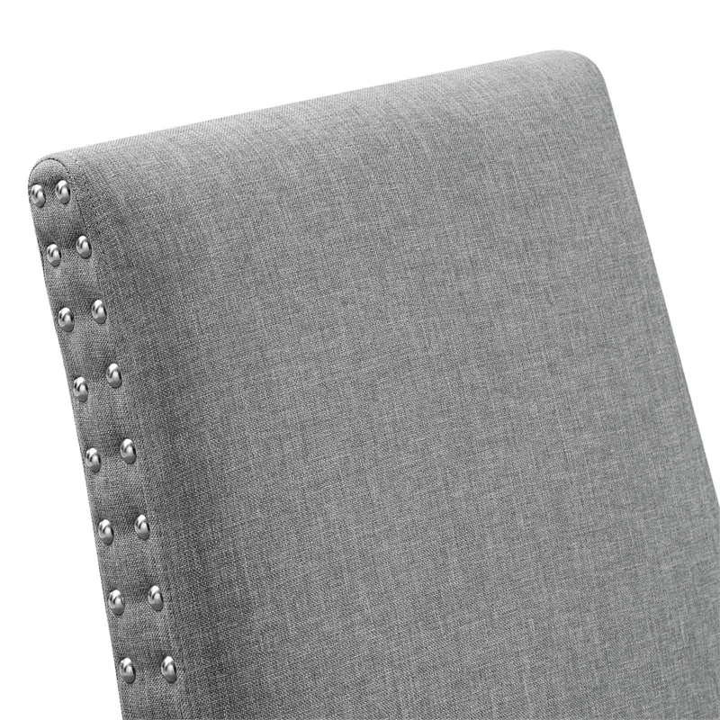 Modway Parcel Wood and Upholstered Fabric Dining Side Chair in Light Gray