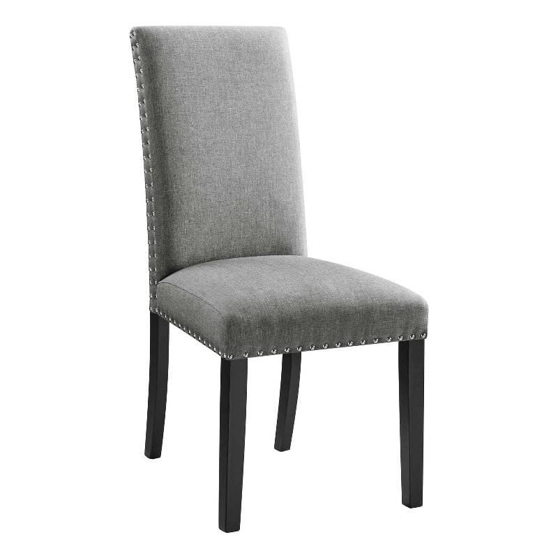 Modway Parcel Wood and Upholstered Fabric Dining Side Chair in Light Gray