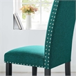 Modway Parcel Wood and Upholstered Fabric Dining Side Chair in Teal