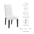 Modway Parcel Wood and Upholstered Fabric Dining Side Chair in White