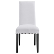 Modway Parcel Wood and Upholstered Fabric Dining Side Chair in White