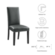 Modway Parcel Wood and Faux Leather Dining Side Chair in Gray