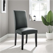 Modway Parcel Wood and Faux Leather Dining Side Chair in Gray