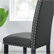 Modway Parcel Wood and Faux Leather Dining Side Chair in Gray