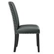 Modway Parcel Wood and Faux Leather Dining Side Chair in Gray