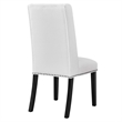 Modway Baron Solid Wood and Polyester Fabric Dining Chairs in White (Set of 2)
