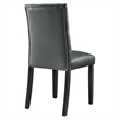 Modway Duchess Solid Wood and Vinyl Dining Chairs in Gray (Set of 2)