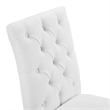 Modway Duchess Polyester Fabric and Solid Wood Dining Chair in White (Set of 2)