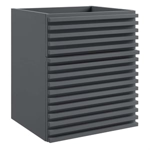 Modway Render 17&quot MDF Wood Wall-Mount Bathroom Vanity Cabinet in Gray