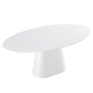 Modway Provision 75&quot Oval MDF Wood Dining Table in White