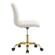 Modway Ripple Performance Velvet Office Armless Chair in Gold/Ivory