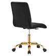 Modway Prim Metal and Performance Velvet Office Armless Chair in Gold/Black