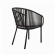 Modway Harbor Aluminum and Fabric Outdoor Armchair in Charcoal Gray