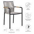 Modway Serenity Aluminum Outdoor Patio Armchairs in Light Gray (Set of 2)