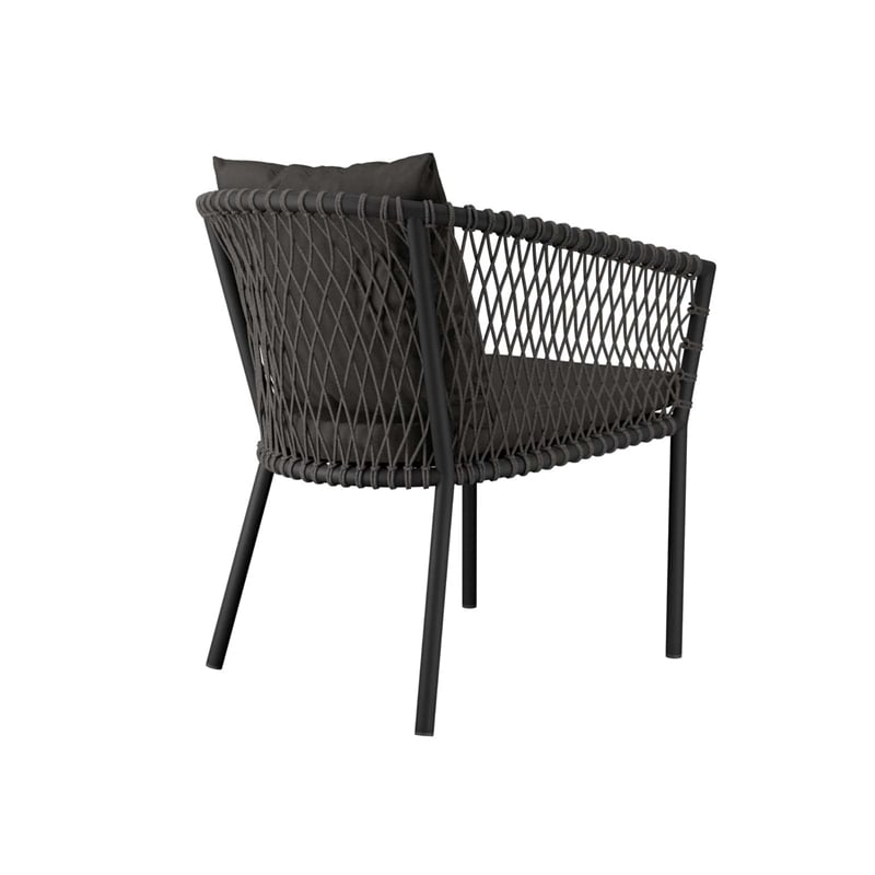 Modway Sailor Aluminum and Fabric Outdoor Patio Dining Armchair in Charcoal