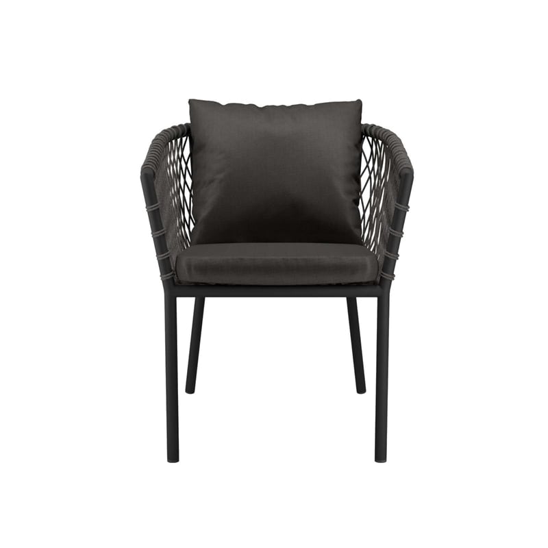 Modway Sailor Aluminum and Fabric Outdoor Patio Dining Armchair in Charcoal