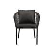 Modway Sailor Aluminum and Fabric Outdoor Patio Dining Armchair in Charcoal
