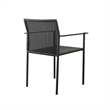 Modway Lagoon Wicker Rattan Outdoor Dining Armchairs in Charcoal (Set of 2)