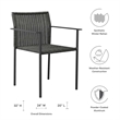 Modway Lagoon Wicker Rattan Outdoor Dining Armchairs in Charcoal (Set of 2)