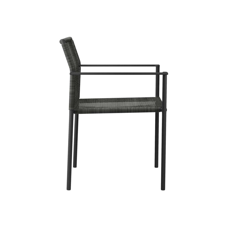 Modway Lagoon Wicker Rattan Outdoor Dining Armchairs in Charcoal (Set of 2)