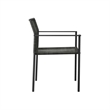 Modway Lagoon Wicker Rattan Outdoor Dining Armchairs in Charcoal (Set of 2)