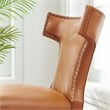 Modway Curve Solid Wood and Vegan Leather Dining Chair in Tan