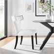 Modway Curve Solid Wood and Polyester Fabric Dining Chair in White