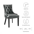 Modway Regent Solid Wood and Tufted Vegan Leather Dining Chair in Gray