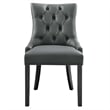 Modway Regent Solid Wood and Tufted Vegan Leather Dining Chair in Gray