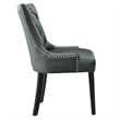 Modway Regent Solid Wood and Tufted Vegan Leather Dining Chair in Gray